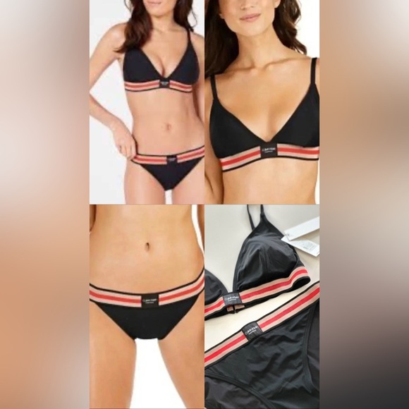 Black Bikini with Red and White Stripes - Picture 1 of 10